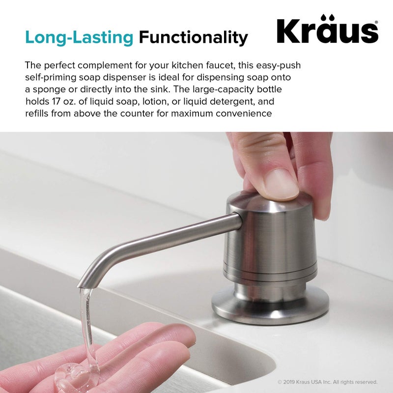 KRAUS Kitchen Soap and Lotion Dispenser in Stainless Steel, KSD-31SS - Image 5